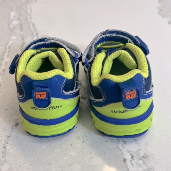Stride Rite M2P Baby Jake Athletic Sneakers, Size 4 Wide, Navy/Lime Green - Picture 2 of 5